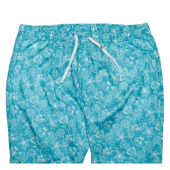Mens Pants Joggers Turquoise Fish Animal Drawstring Loose Harem Casual Beach XL - Picture 4 of 6